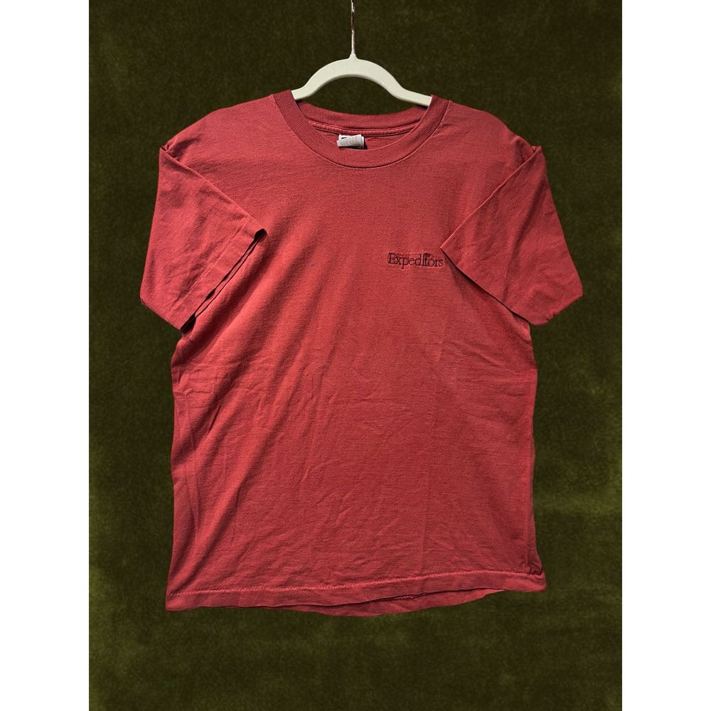 Vintage Fruit of the Loom Expeditors T Shirt Red Single Stitch 90s Y2K Large
